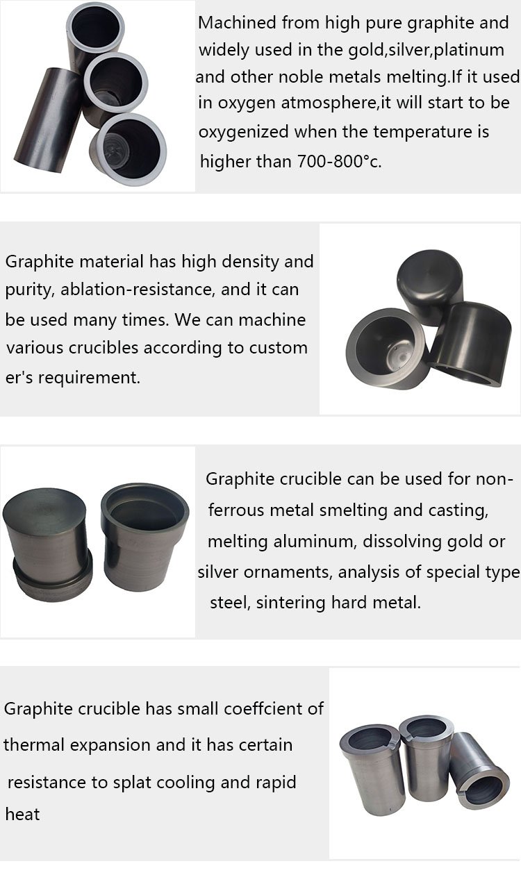 High purity Carbon graphite crucible for laboratory melt aluminum